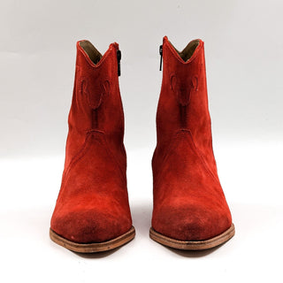 Free People Women New Frontier Western Red Rust Cowboy Boots size 7US EUR 37