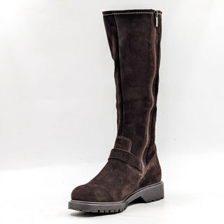 La Canadienne Stevie Dark Brown Suede Waterproof Buckle Knee Boots size 6.5