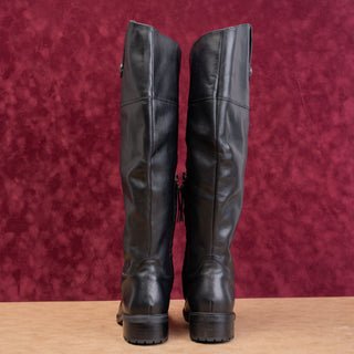 Sam Edelman Drina Wide Calf Black Leather Equestrian Riding Fashion Boots 7.5