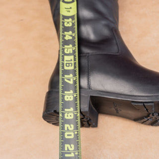 Sam Edelman Drina Wide Calf Black Leather Equestrian Riding Fashion Boots 7.5