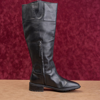Sam Edelman Drina Wide Calf Black Leather Equestrian Riding Fashion Boots 7.5