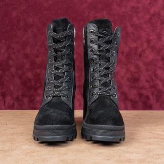 Veronica Beard Women Westport Water Resistant Black Suede Chunky Boots sz 8.5