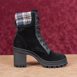 Veronica Beard Women Westport Water Resistant Black Suede Chunky Boots sz 8.5