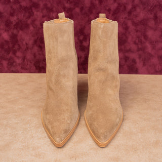 Marc Fisher Wmn Oshay Cloud Suede Western Pointy Toe Ankle Boots size 12