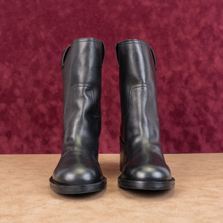 Schutz Women Wyatt Black Leather Western Cowboy Mid Calf Boots sz 9