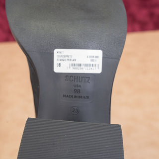 Schutz Women Wyatt Black Leather Western Cowboy Mid Calf Boots sz 9