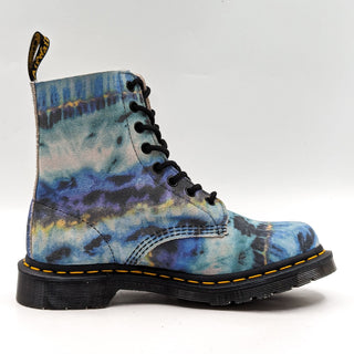 Dr Martens Women 1460 Tie Dye Blue Lace-up Leather Combat Boots size 7