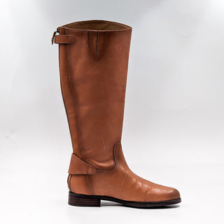 Sam Edelman Women Mikala2 Brown Leather Round Zip Toe Lug Riding Boots size 9