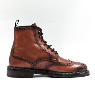 Antonio Maurizi Wingtip Brown Leather Lace-up Boots size 10.5-11US EUR41