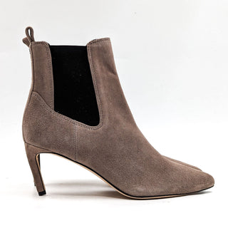 Veronica Beard Women Leeland Taupe Suede Stretch Panel Heel Ankle Boots size 7