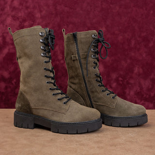 Vince Camuto Women Magjen Green Suede Festival Combat Boots sz 6US EUR36