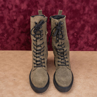 Vince Camuto Women Magjen Green Suede Festival Combat Boots sz 6US EUR36