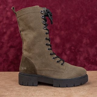 Vince Camuto Women Magjen Green Suede Festival Combat Boots sz 6US EUR36
