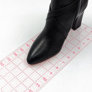 L'Agence Women Franci Black Leather Buckle Dressy Office Heel Boots sz 9.5