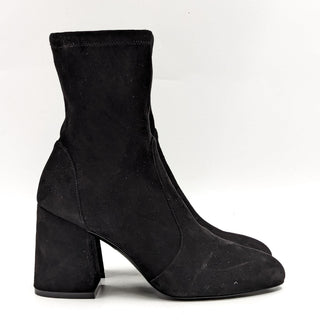 Stuart Weitzman Women Yulian Black Suede Sock Dress Office Sock Boots size 7.5