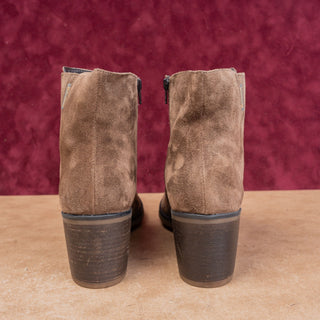 Mephisto Graziela Modern Western Chelsea Brown Suede Leather Heel Ankle Boots 11