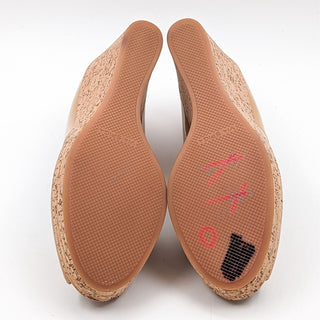 Via Spiga Women Patent Leather Beige Wedge Espedrille sandals 9 EUR 39