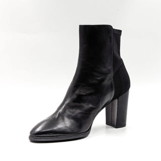 Stuart Weitzman Women Harper Black Leather Sock Office Dressy Ankle Boots size 11