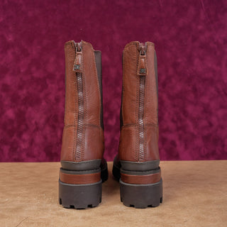 Sam Edelman Wmn Genia Brown Leather Comfort Chelsea Festival Ankle Boots sz 9