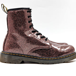 Dr Martens Unisex 1490 Glitter Brown Coated Patent Leather Boots M5 W6