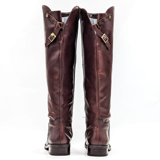 Vince Camuto Women Kadia Brown Leather RIding Buckle Knee Boots size 6.5