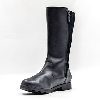 Sorel Women Emelie Waterproof Black Leather Mid calf Lug Boots size 5US EUR37