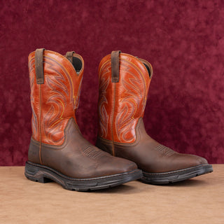 Ariat Work Men Brown Leather WorkHog XT Cottonwood Carbon Toe Work Boots 12D