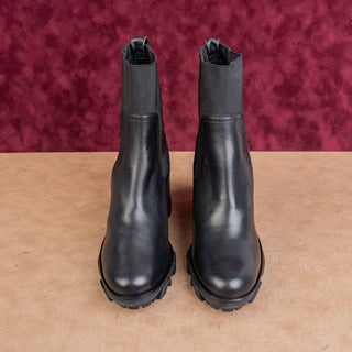 rag&bone Women Shiloh Black Grain Leather Platform Heel Boots size 8.5US EUR39