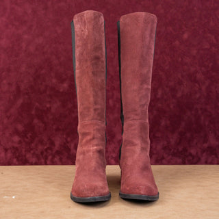 Cole Haan Women Jodhpur Burgundy Suede Riding Stretch Knee Boots sz 9