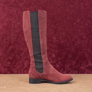 Cole Haan Women Jodhpur Burgundy Suede Riding Stretch Knee Boots sz 9