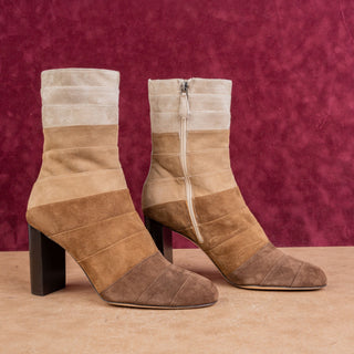 Marion Parke Women Brown Suede Fashion Party Night Retro Boots 10.5US EUR41