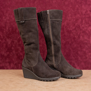 La Canadienne Women Waterproof Brown Suede Winter Wedge Fashion Boots sz 8.5