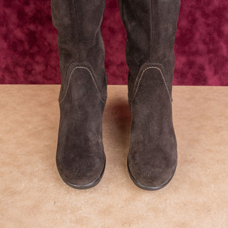 La Canadienne Women Waterproof Brown Suede Winter Wedge Fashion Boots sz 8.5