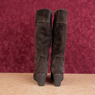 La Canadienne Women Waterproof Brown Suede Winter Wedge Fashion Boots sz 8.5