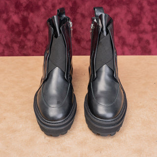 Schutz Women Johan Platform Festival Moto Leather Ankle Boots Sz 8.5
