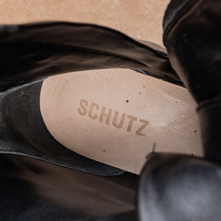 Schutz Women Johan Platform Festival Moto Leather Ankle Boots Sz 8.5