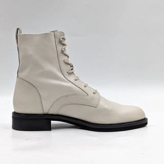 Rag&Bone Women Slayton White Leather Lace-up Combat Boots Size 10.5US EUR 41