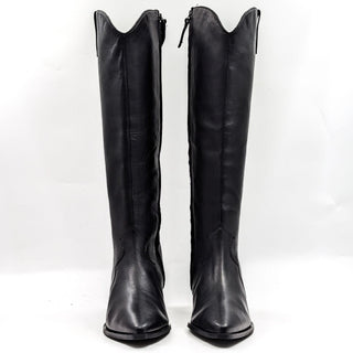 Journee Collection Women Pryse Wide Calf Cowboy Western Black Leather Boots 11