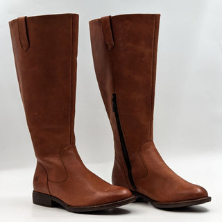 Born Women Shaunie Brown Wide Calf Cognac Riding Boots size 6