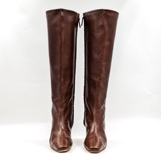 Tory Burch Women Banana Brown Leather Riding Heel Fashion Tall Boots size 6.5