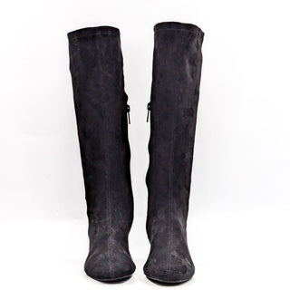 Jack Rogers Women Rayline Black Faux Suede Tall Zip Knee Boots size 6