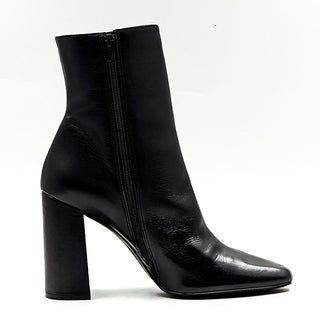 Steve Madden Women Lourde Black Leather office Dressy Square Toe Boots size 10