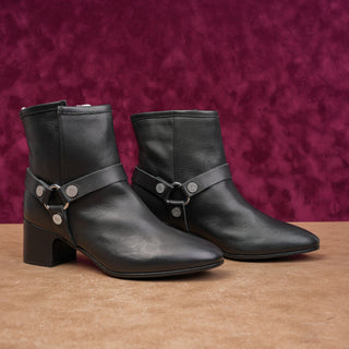 Zadig & Voltaire Wmn Festival Harness Black Leather Moto Boots 5.5-6US EUR36