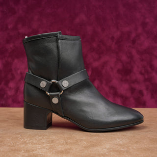 Zadig & Voltaire Wmn Festival Harness Black Leather Moto Boots 5.5-6US EUR36