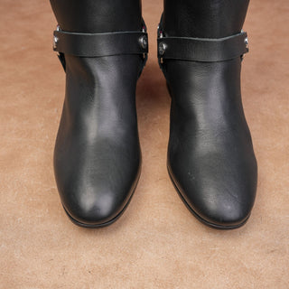 Zadig & Voltaire Wmn Festival Harness Black Leather Moto Boots 5.5-6US EUR36