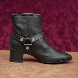 Zadig & Voltaire Wmn Festival Harness Black Leather Moto Boots 5.5-6US EUR36