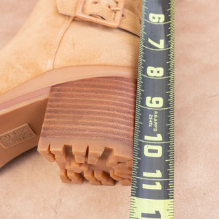 Naturalizer Women Trina Warm Tan Zip Strap Lug Ankle Boots sz 9.5