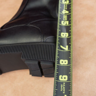 Franco Sarto Women Black Vegan Leather Stomp Festival Party Boots sz 8