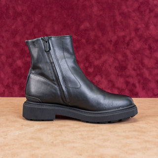 Franco Sarto Women Black Vegan Leather Stomp Festival Party Boots sz 8