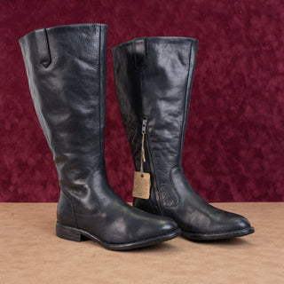 Born Women Shaunie Black Leather Cushion Wide Calf Knee Boots size 7.5WC